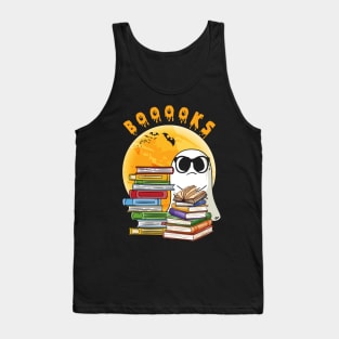 Booooks! Ghost Reading Books Halloween Party Costume Gift Tank Top